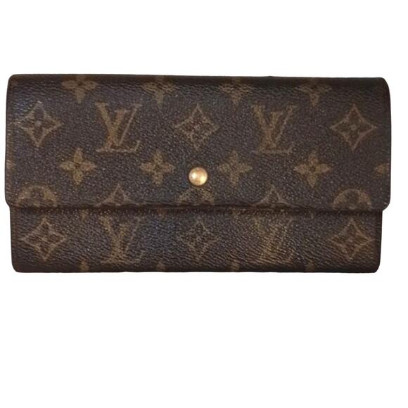 Louis Vuitton Long Wallet  BROWN Monogram 3 Section Coin Zip Vintage Authentic - Picture 1 of 14